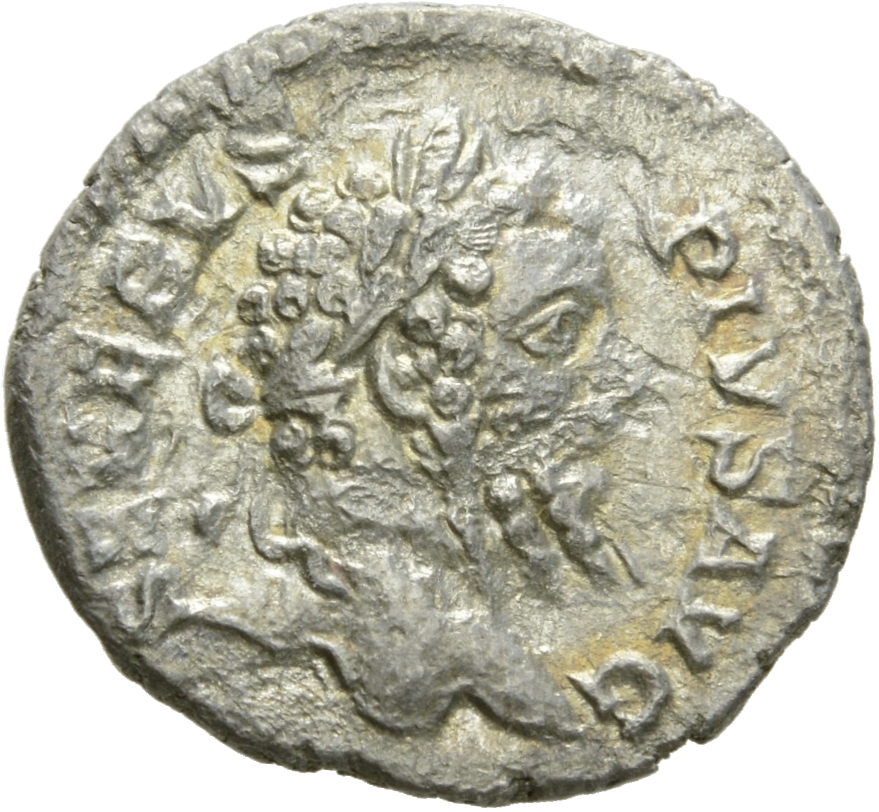 RIC IV Septimius Severus 288 (denarius) Septimius Severus obverse, Head of Septimius Severus, laureate, right