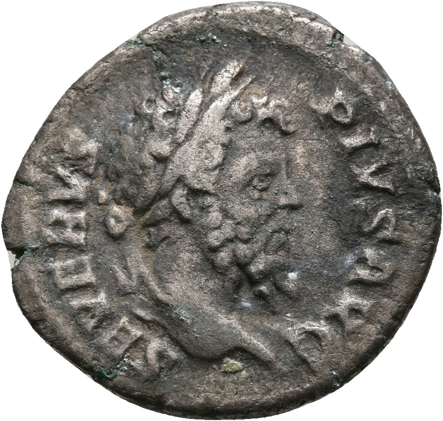 RIC IV Septimius Severus 295 (denarius) Septimius Severus obverse, Head of Septimius Severus, laureate, right
