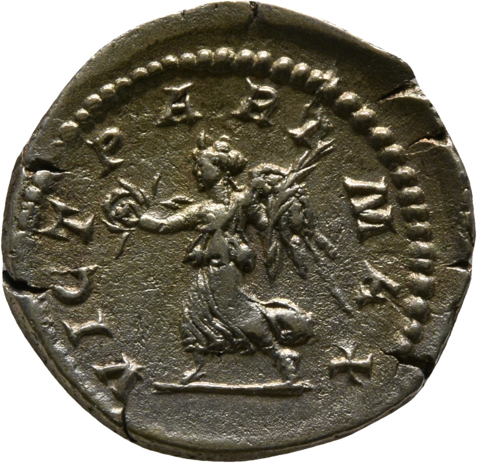 RIC IV Septimius Severus 295 (denarius) Septimius Severus reverse, Victory, winged, draped, advancing left, holding wreath...