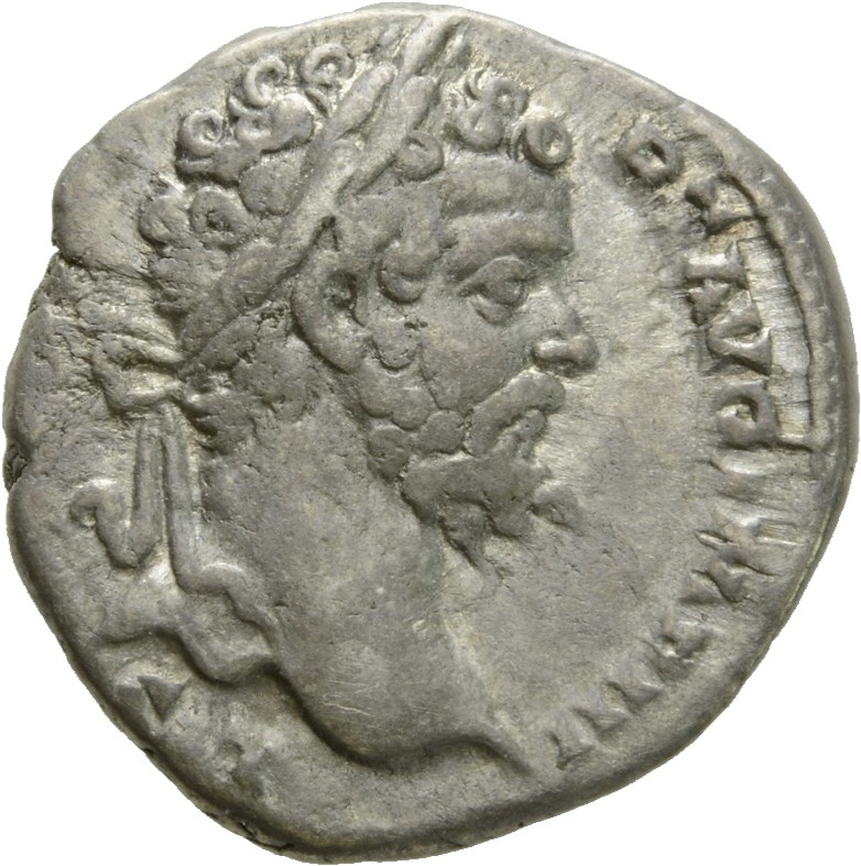 RIC IV Septimius Severus 32 Septimius Severus obverse, Head of Septimius Severus, laureate, right