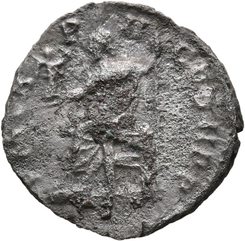 RIC IV Septimius Severus 34 (denarius) Septimius Severus reverse, Jupiter, naked to waist, seated left on low seat, holdin...
