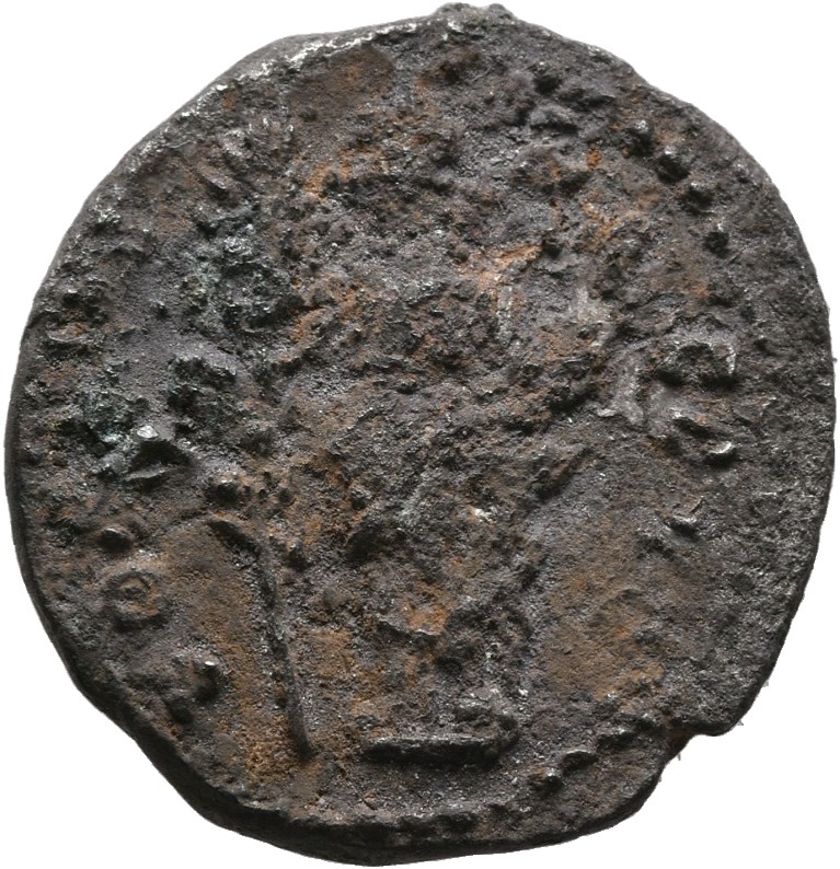 RIC IV Septimius Severus 383 Septimius Severus reverse, Fortuna (Hilaritas?), draped, standing left, holding long palm in ...