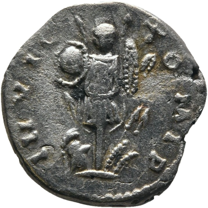 RIC IV Septimius Severus 389 Septimius Severus reverse, Central trophy consisting of helmet, cuirass, spears, and shields ...