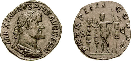 RIC IV Septimius Severus 40 Septimius Severus obverse, Head of Septimius Severus, laureate, right