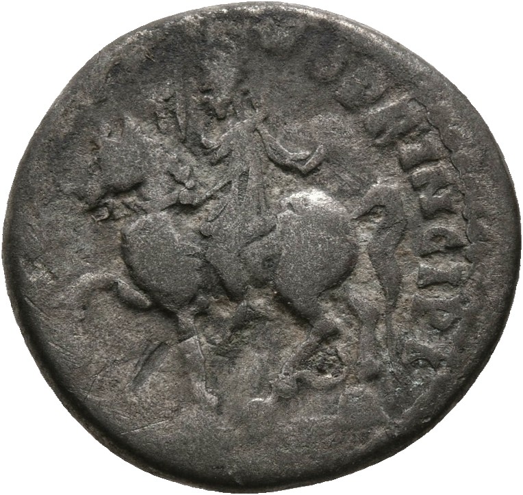 RIC IV Septimius Severus 415 Septimius Severus reverse, Septimius Severus, in military attire, on horse galloping right, h...