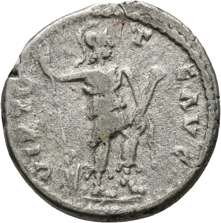 RIC IV Septimius Severus 431 Septimius Severus reverse, Virtus, helmeted, draped, standing left, holding spear in right ha...