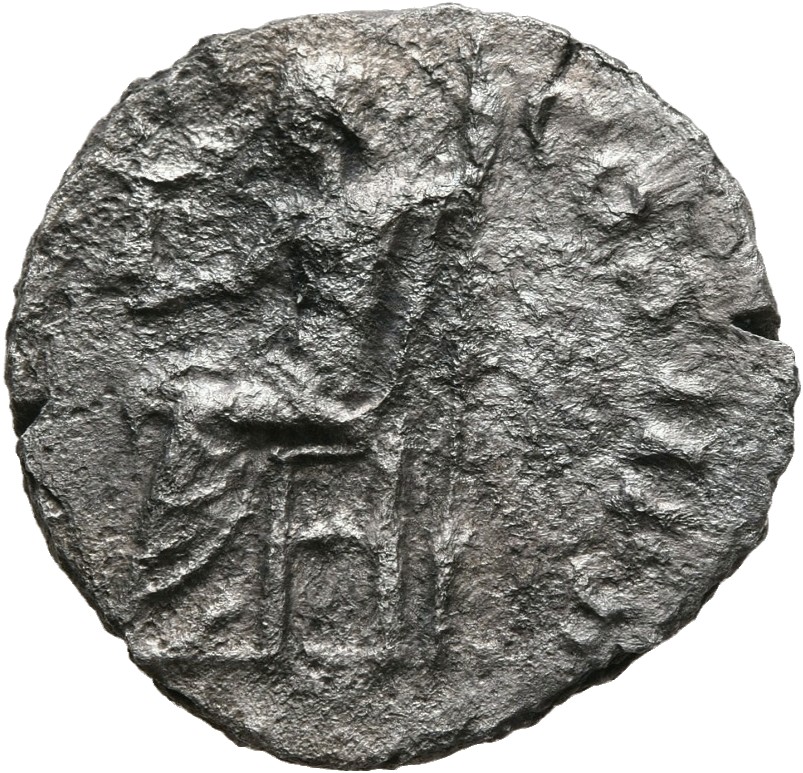 RIC IV Septimius Severus 48 Septimius Severus reverse, Jupiter, naked to waist, seated left on low seat, holding Victory i...