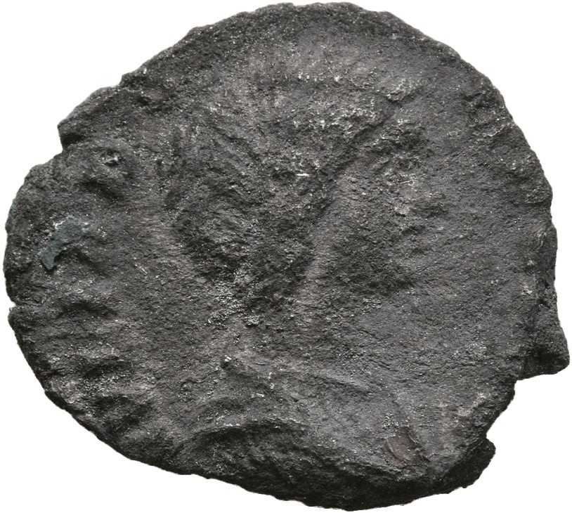 Septimius Severus obverse — Bust of Julia Domna, hair waved and coiled at back, draped, right