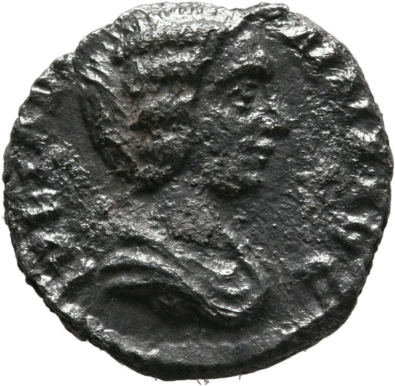 RIC IV Septimius Severus 536 (denarius) Septimius Severus obverse, Bust of Julia Domna, hair waved and coiled at back, dra...