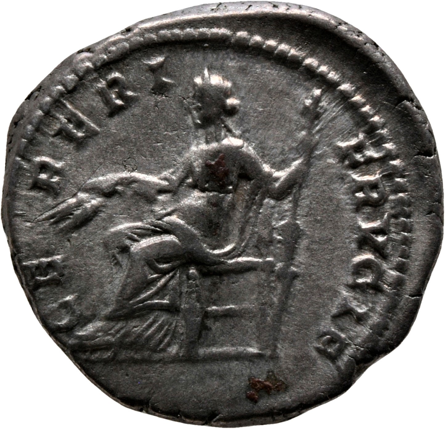 RIC IV Septimius Severus 546 Septimius Severus reverse, Ceres, draped, seated left, holding corn-ears in her right hand an...