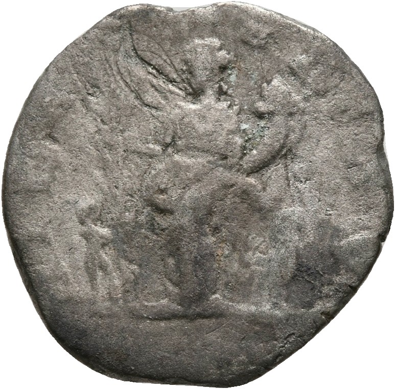 RIC IV Septimius Severus 557 Septimius Severus reverse, Hilaritas, draped, standing left, holding long palm in right hand ...