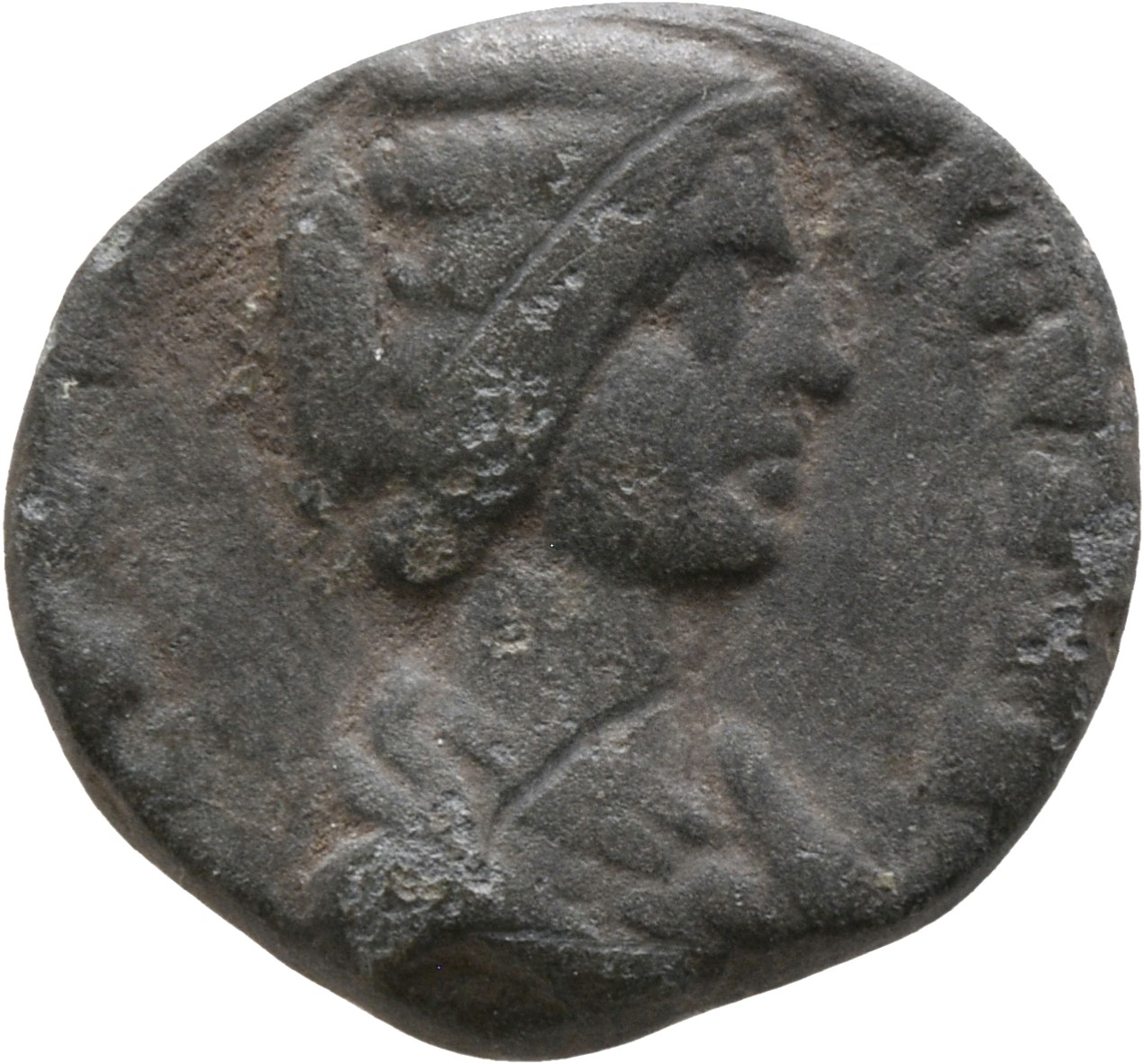 RIC IV Septimius Severus 560 (denarius) Septimius Severus obverse, Bust of Julia Domna, hair waved and coiled at back, dra...