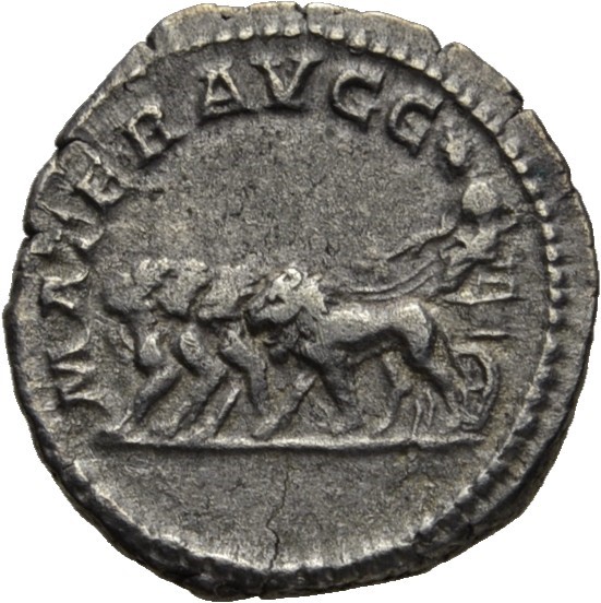 RIC IV Septimius Severus 562 (denarius) Septimius Severus reverse, Julia Domna, towered (as Cybele), draped, seated left i...