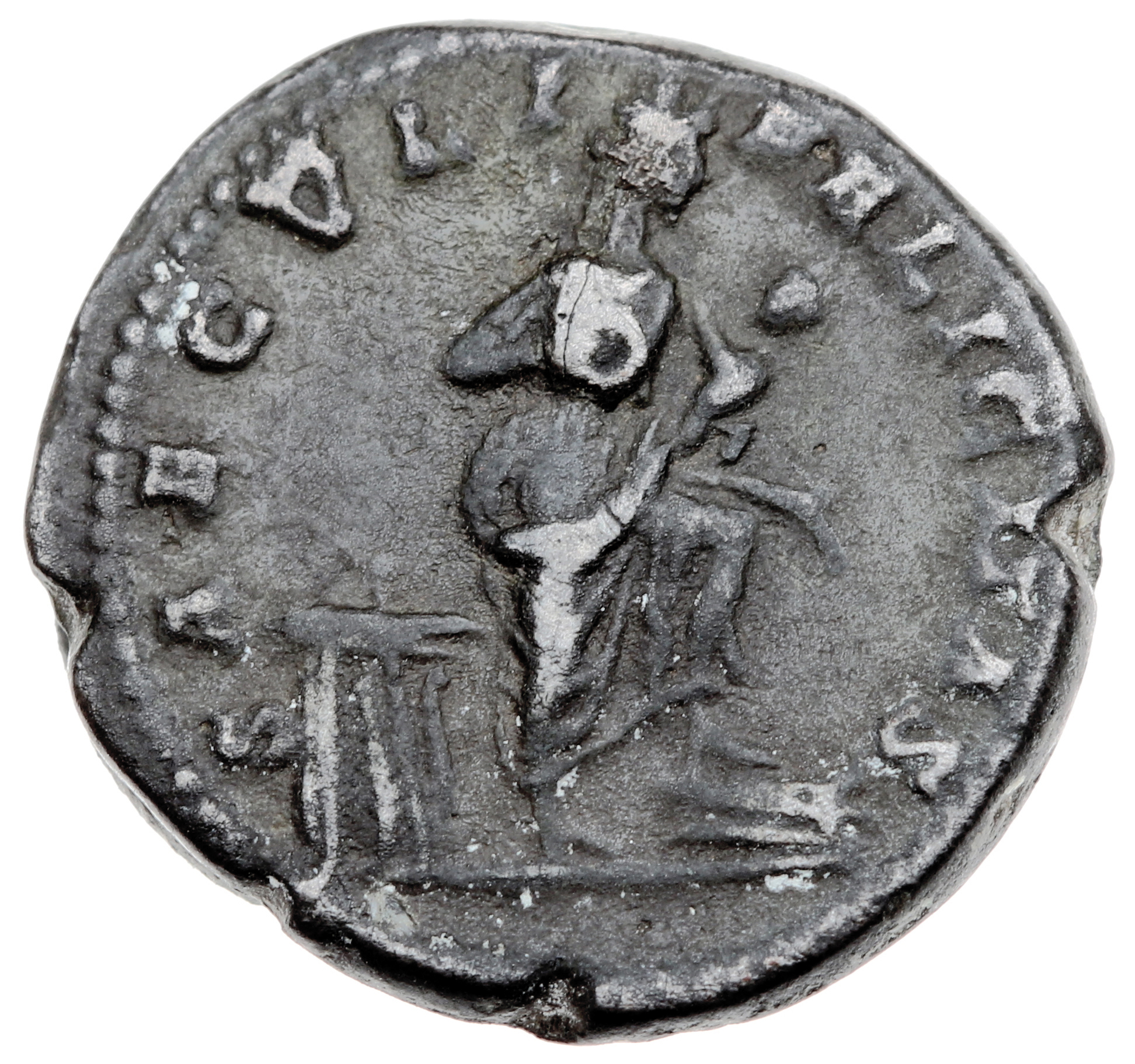RIC IV Septimius Severus 577 (denarius) Septimius Severus reverse, Isis, wearing peaked head-dress, standing right, left f...