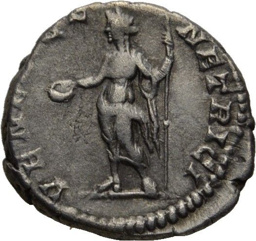 RIC IV Septimius Severus 578 (denarius) Septimius Severus reverse, Venus, draped, standing left, holding patera in extende...