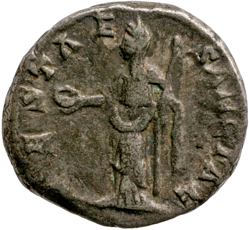 RIC IV Septimius Severus 587 Septimius Severus reverse, Vesta, veiled, draped, standing left, holding patera in extended r...