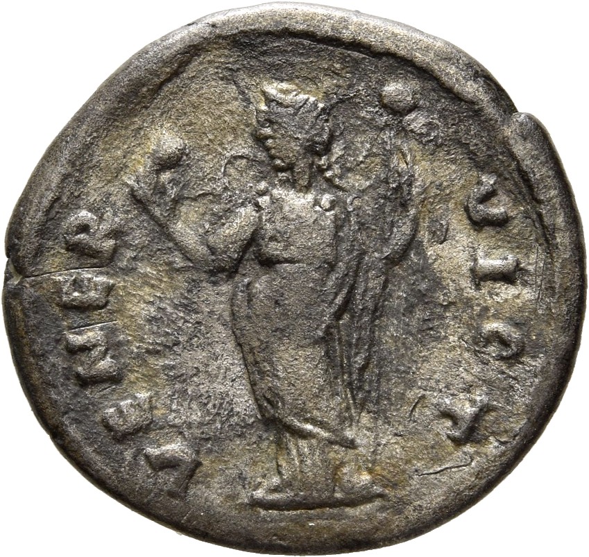 Septimius Severus reverse — Venus, draped, standing left, holding apple in extended right hand and sceptre in left hand