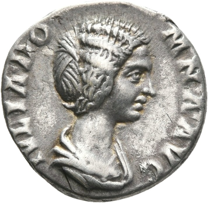 RIC IV Septimius Severus 632 Septimius Severus obverse — Bust of Julia Domna, hair waved and coiled at back, draped, right