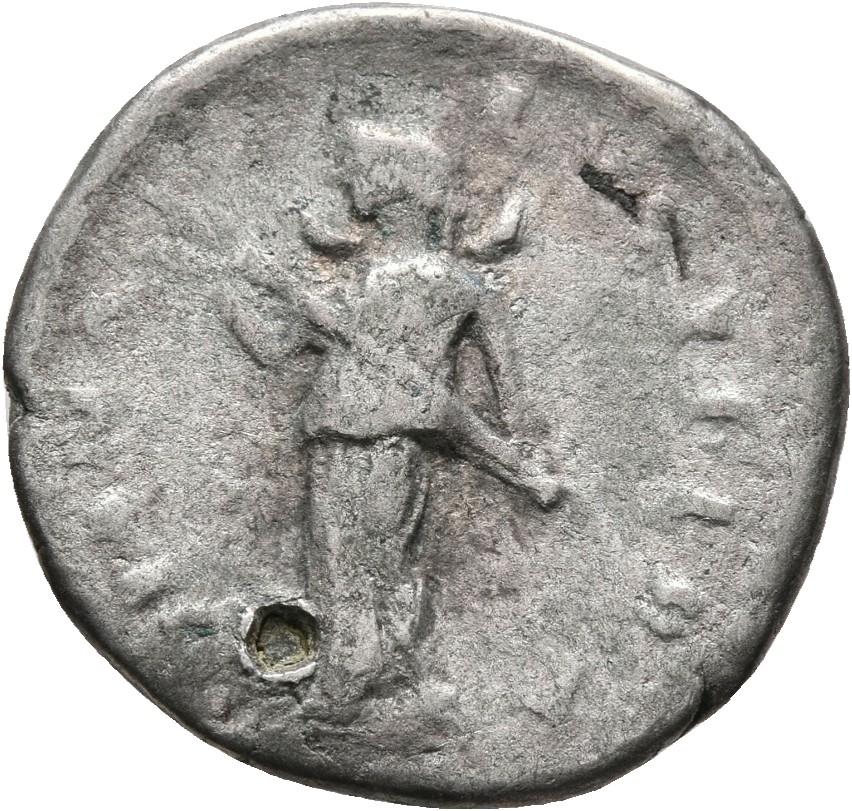 RIC IV Septimius Severus 638 Septimius Severus reverse, Diana, sometimes with crescent on shoulder, standing left, holding...