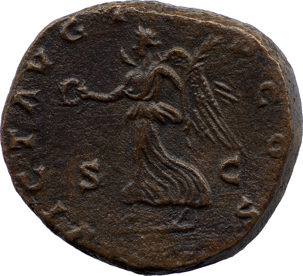 RIC IV Septimius Severus 656 Septimius Severus reverse, Victory, winged, draped, advancing left, holding wreath in extende...