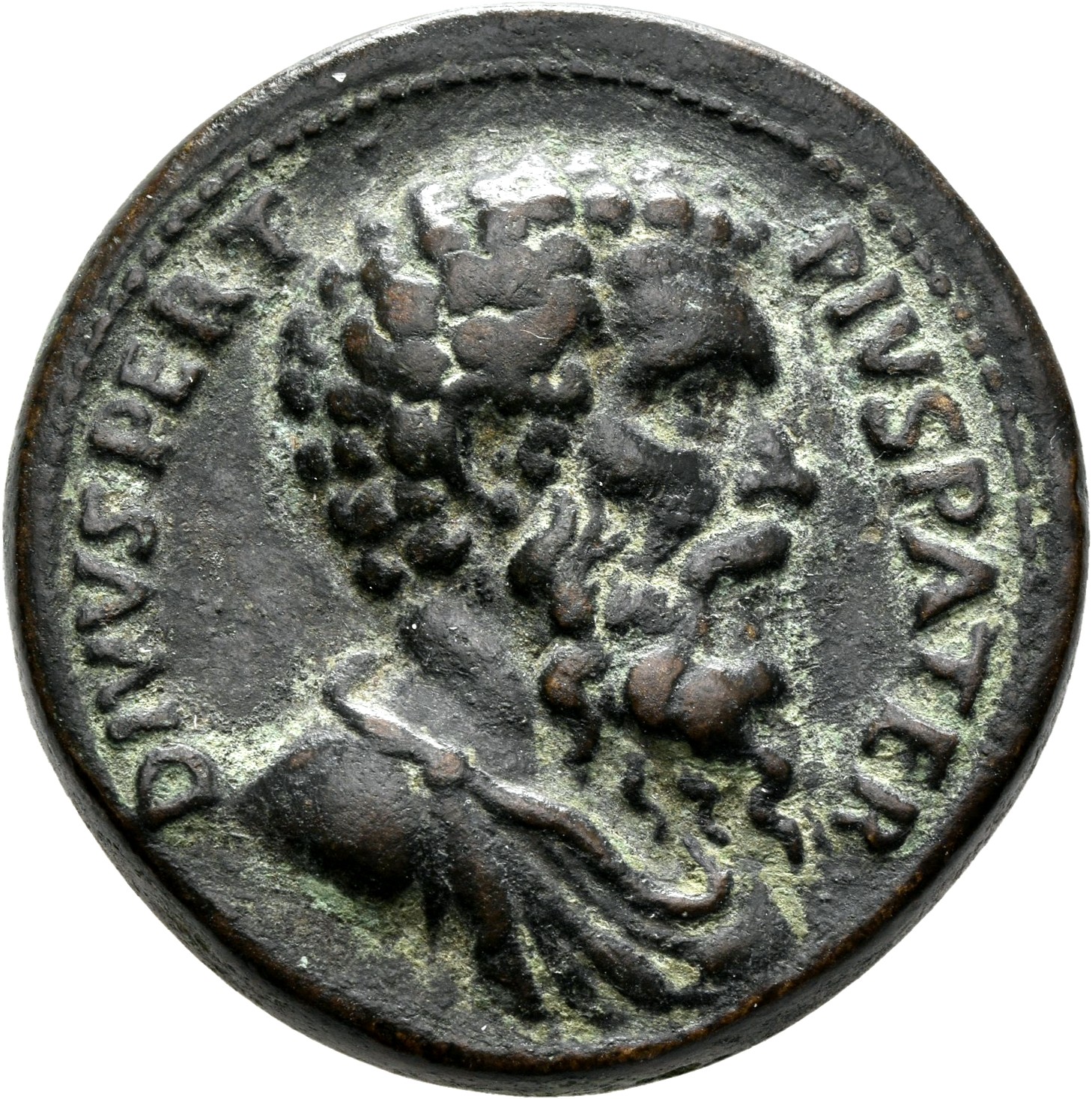 RIC IV Septimius Severus 660BB Septimius Severus obverse, Bust of Pertinax, bare-headed, draped, right