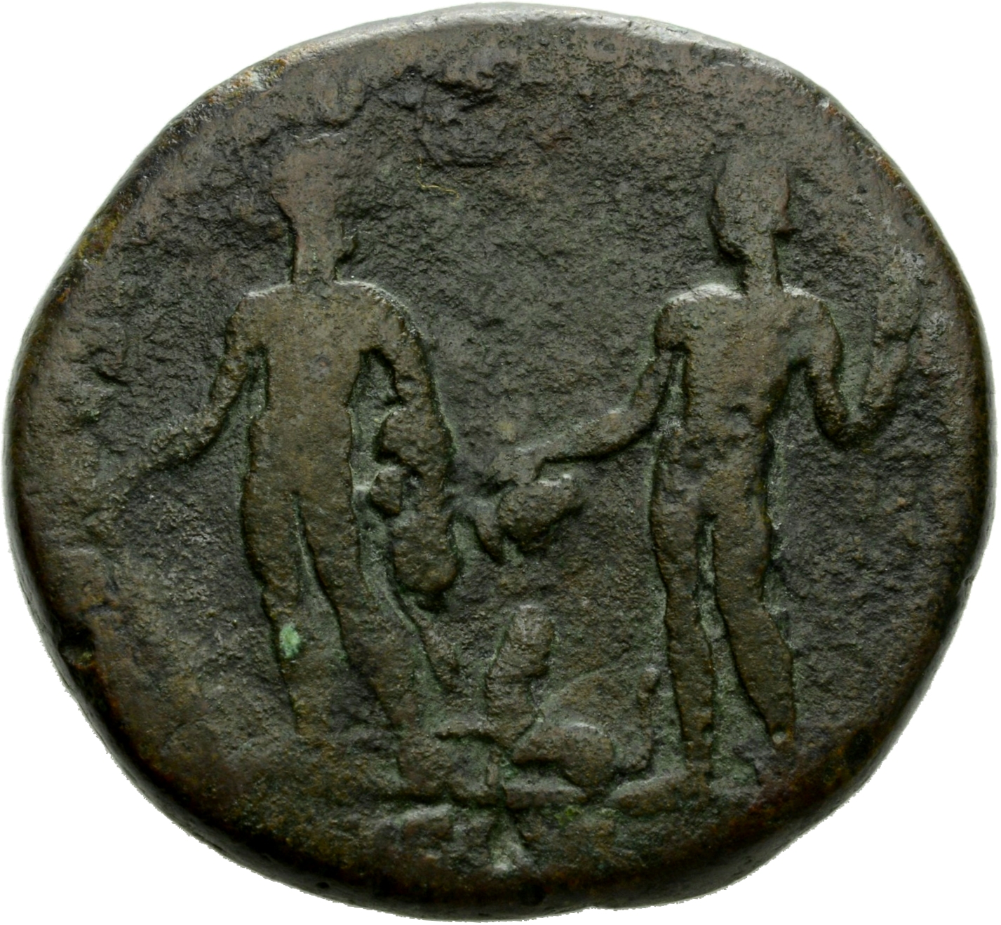 RIC IV Septimius Severus 669c Septimius Severus reverse, Hercules, naked, standing left, holding club in right hand and li...