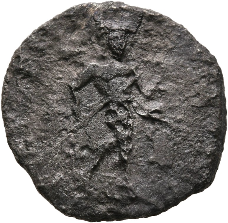 RIC IV Septimius Severus 67 Septimius Severus reverse, Mars, helmeted, naked except for cloak tied round waist, advancing ...