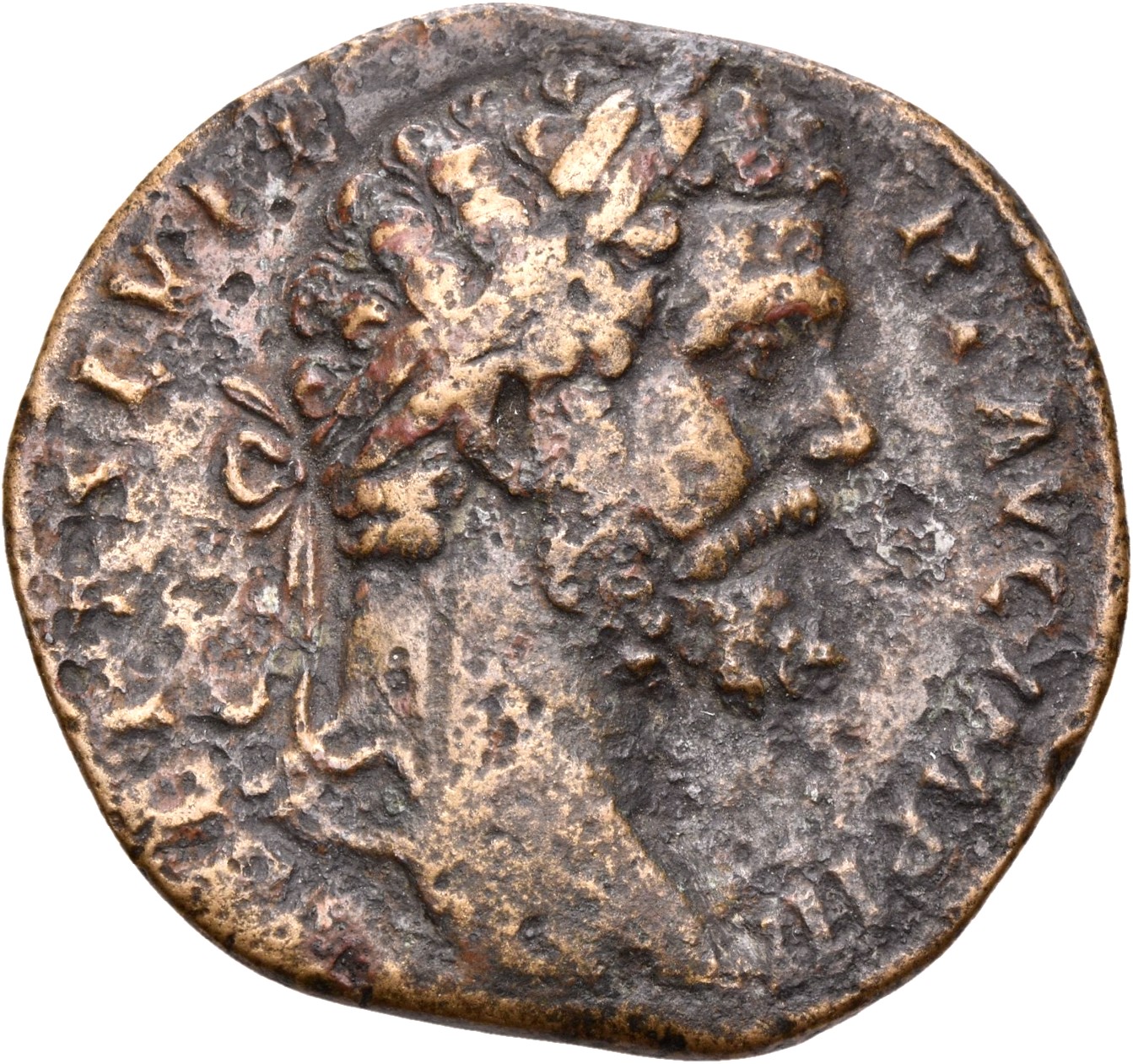 RIC IV Septimius Severus 673a Septimius Severus obverse, Head of Septimius Severus, laureate, right