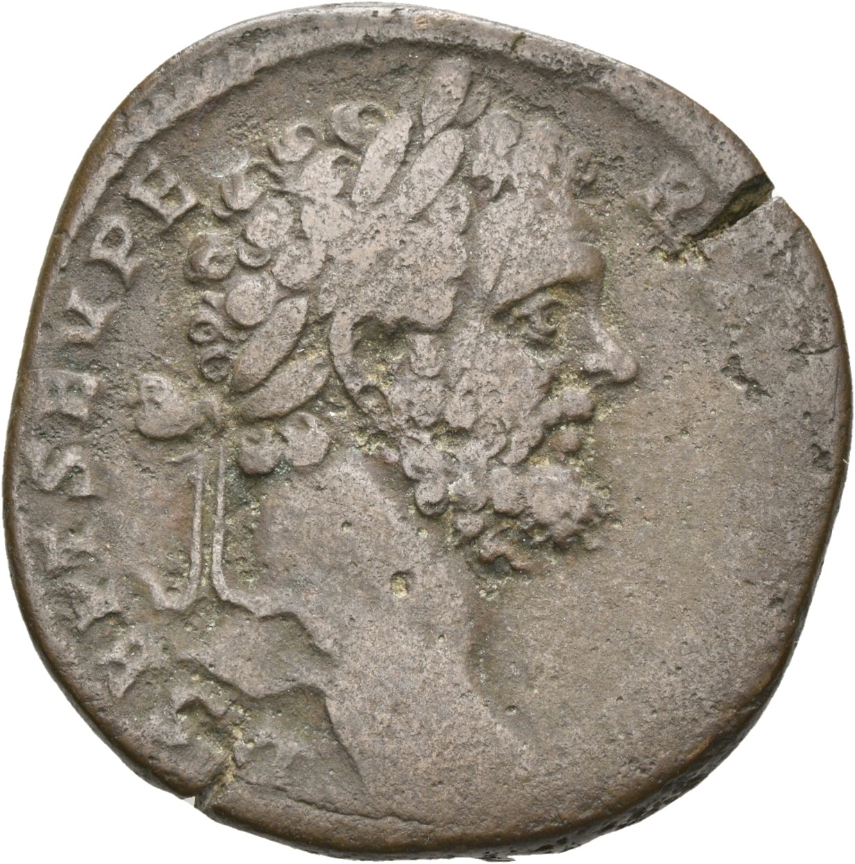 RIC IV Septimius Severus 678a Septimius Severus obverse, Head of Septimius Severus, laureate, right