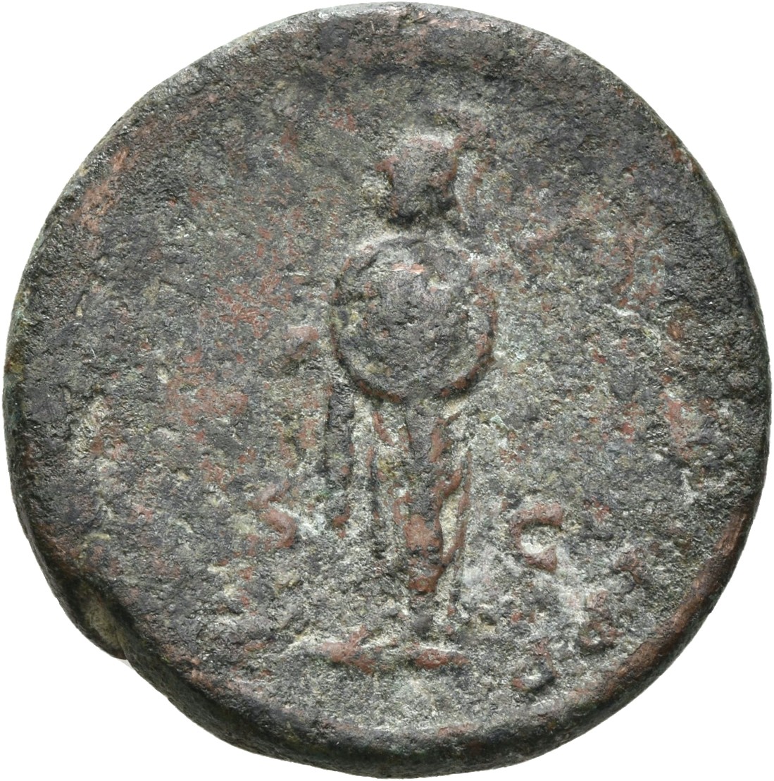 RIC IV Septimius Severus 685 Septimius Severus reverse, Minerva, helmeted, draped, holding spear in right hand and round s...