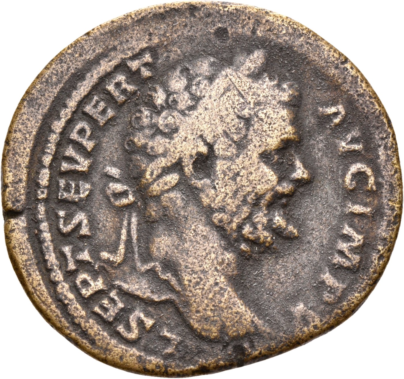 RIC IV Septimius Severus 692A Septimius Severus obverse, Head of Septimius Severus, laureate, right