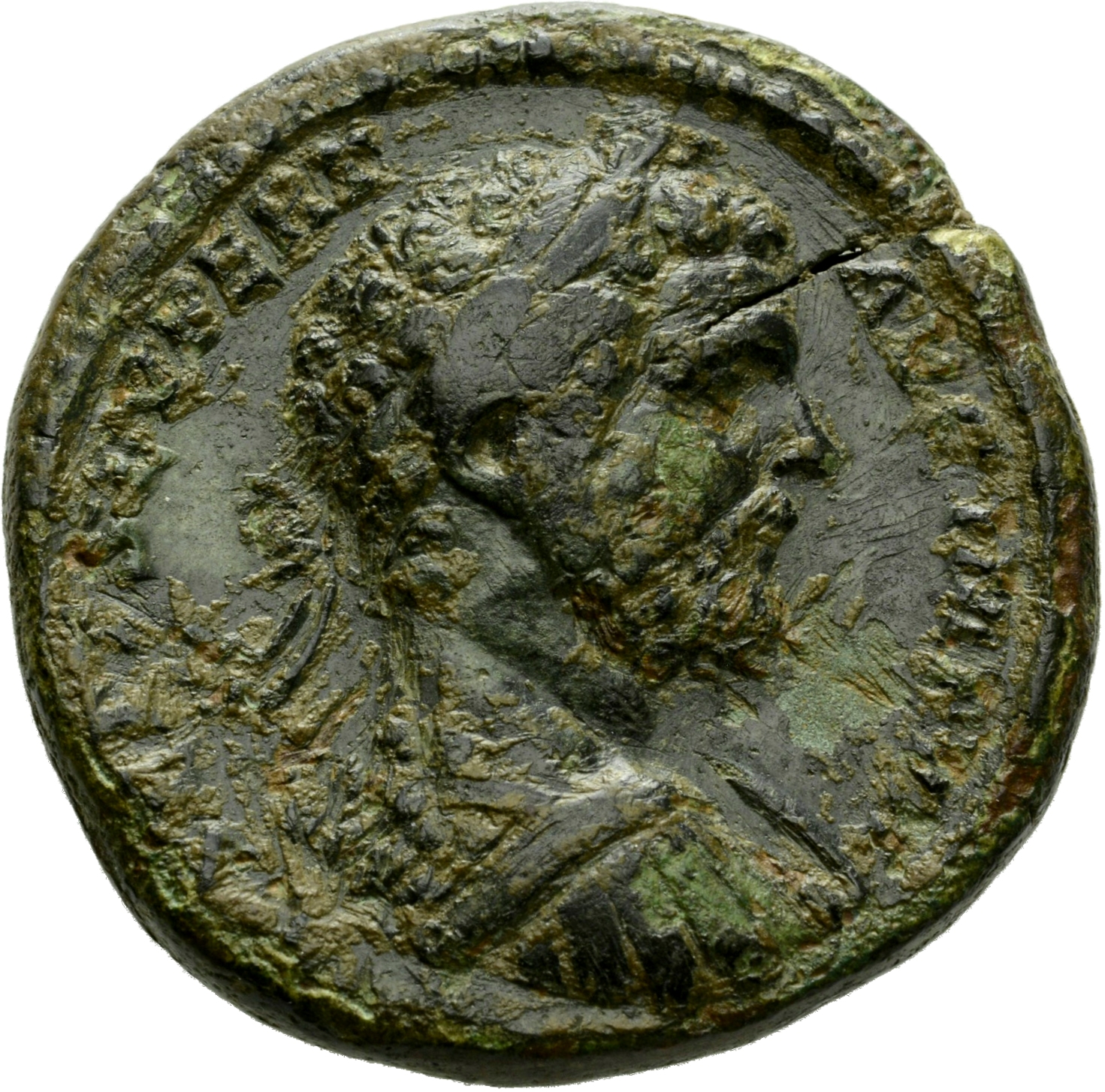 RIC IV Septimius Severus 704b Septimius Severus obverse, Bust of Septimius Severus, laureate, with drapery (or aegis) on l...