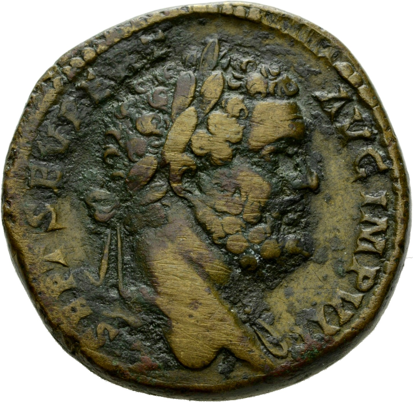 RIC IV Septimius Severus 706b Septimius Severus obverse, Bust of Septimius Severus, laureate, with drapery (or aegis) on l...