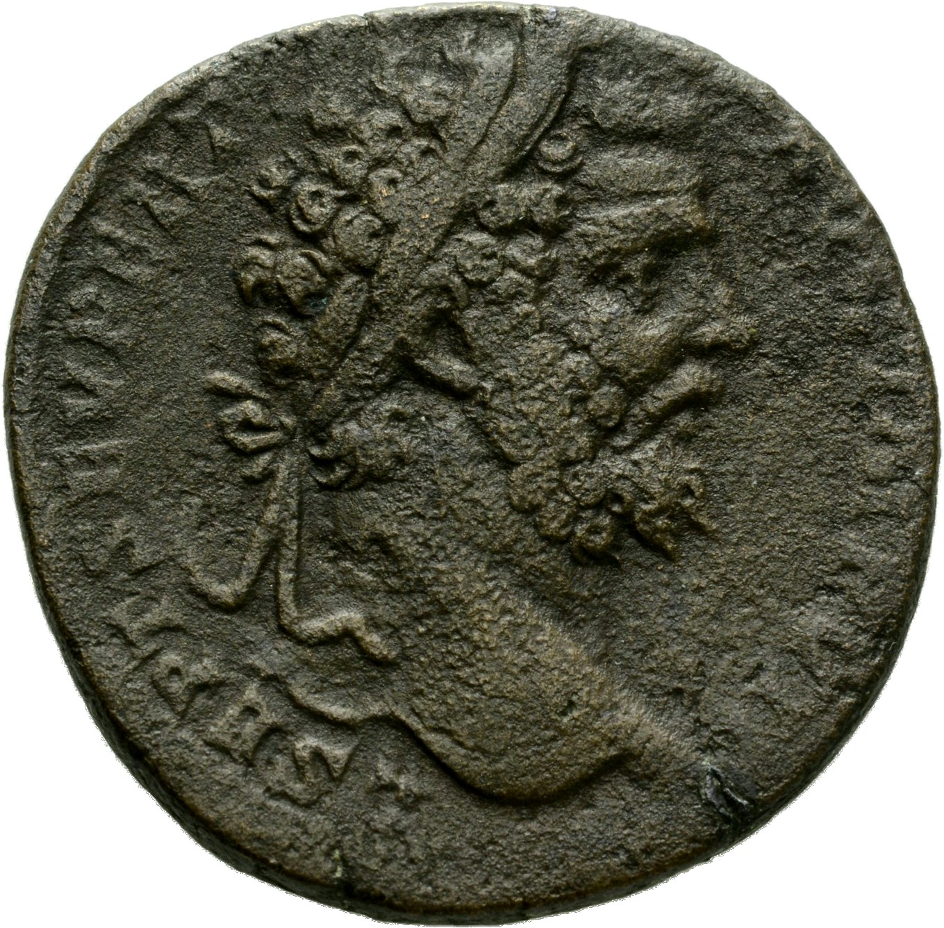 RIC IV Septimius Severus 709a Septimius Severus obverse, Head of Septimius Severus, laureate, right