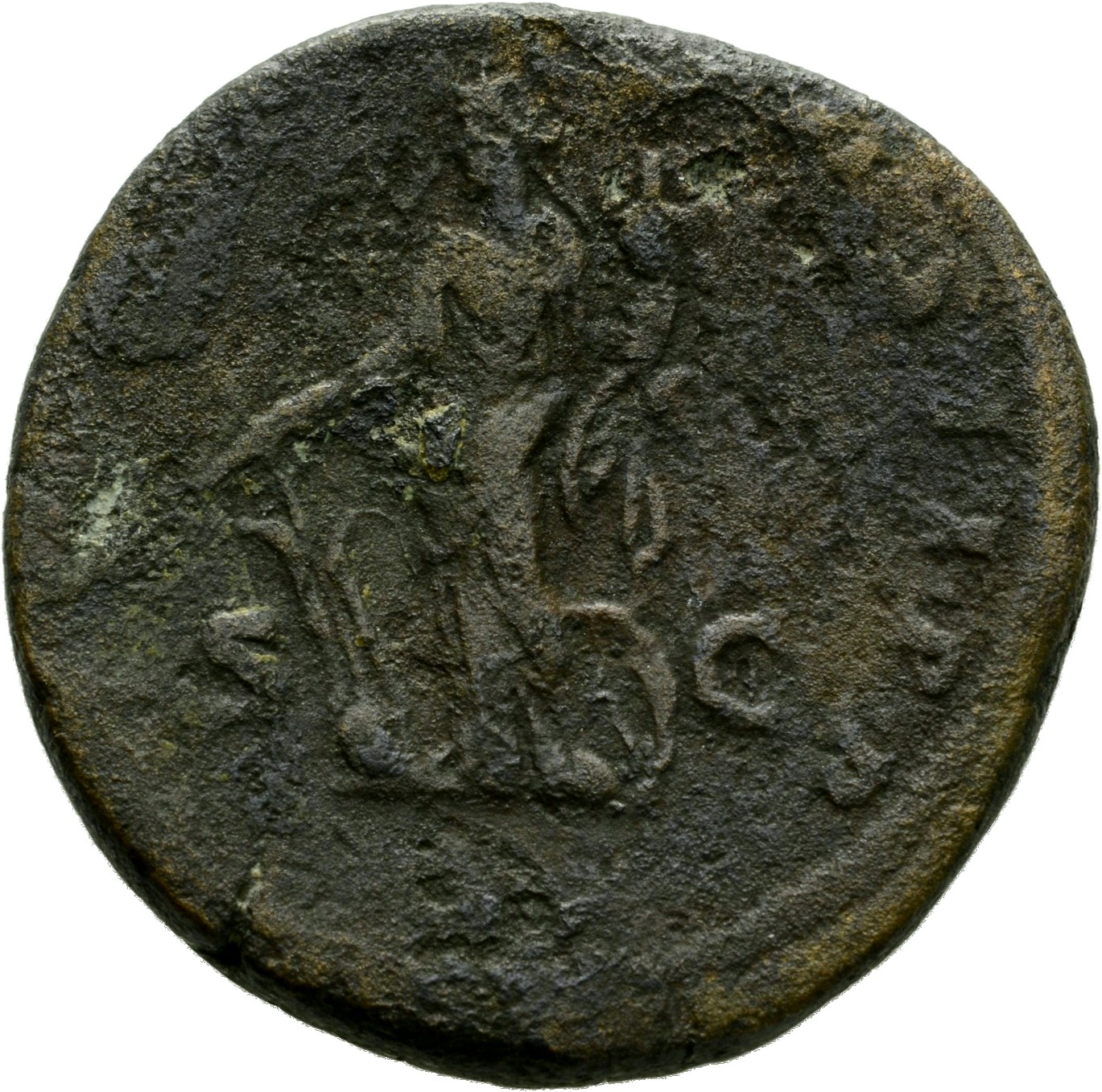 RIC IV Septimius Severus 709a Septimius Severus reverse, Fortuna, draped, standing left, holding rudder set on globe in ri...