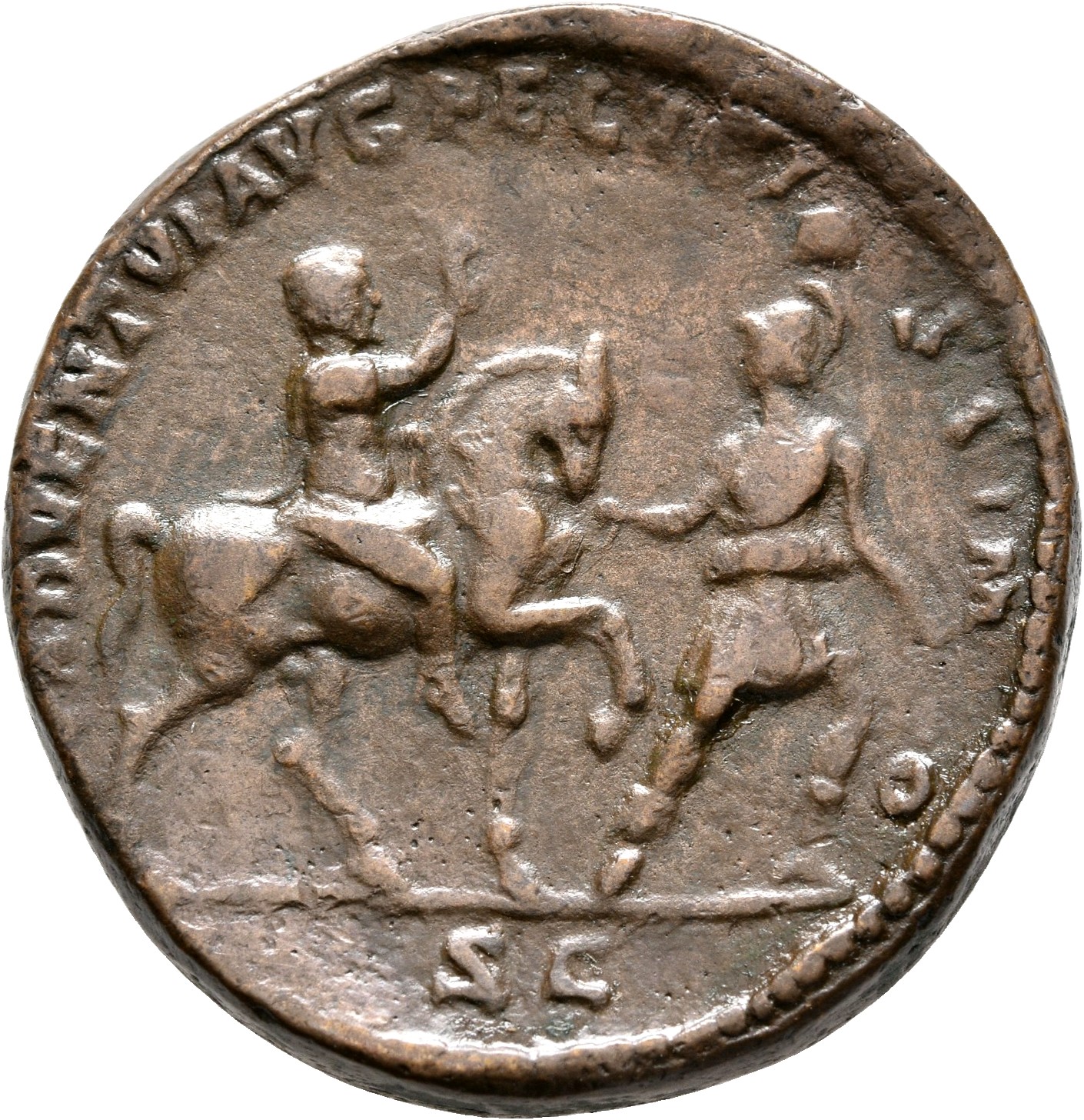 RIC IV Septimius Severus 719b Septimius Severus reverse, Septimius Severus, in military attire, on horse prancing right, r...