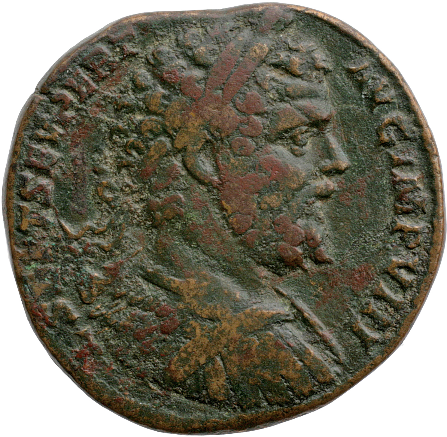 RIC IV Septimius Severus 720b Septimius Severus obverse, Bust of Septimius Severus, laureate, cuirassed, right