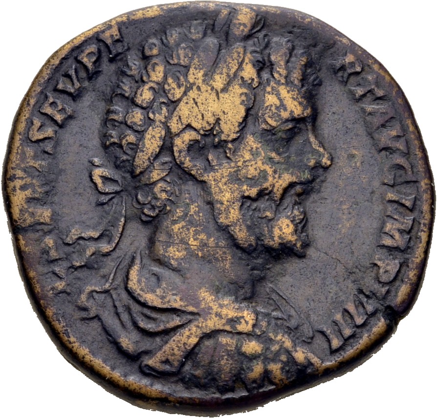 RIC IV Septimius Severus 729c Septimius Severus obverse, Bust of Septimius Severus, laureate, draped, sometimes cuirassed,...