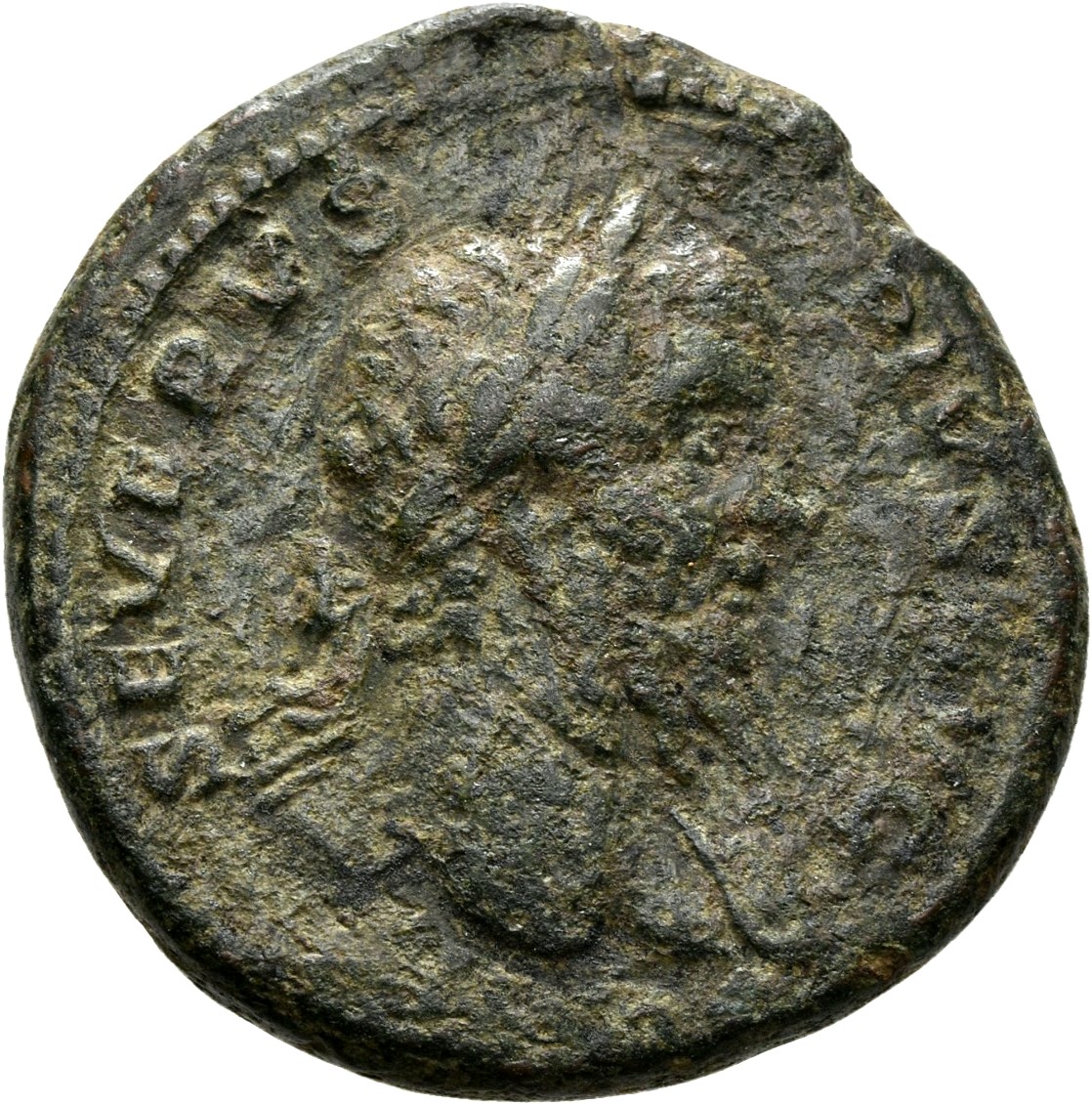 RIC IV Septimius Severus 782A Septimius Severus obverse, Bust of Septimius Severus, laureate, draped on left shoulder, right