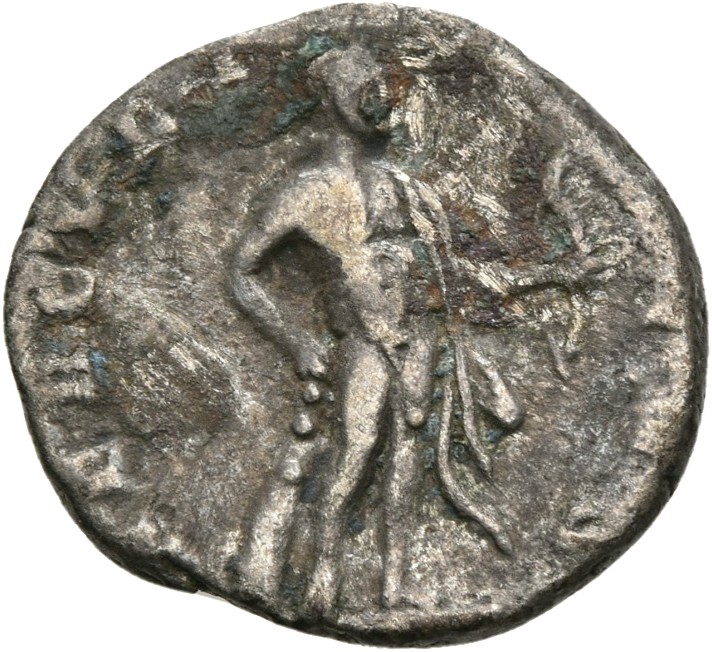 RIC IV Septimius Severus 79 Septimius Severus reverse, Hercules, naked, lion-skin draped over left arm, standing right, ho...