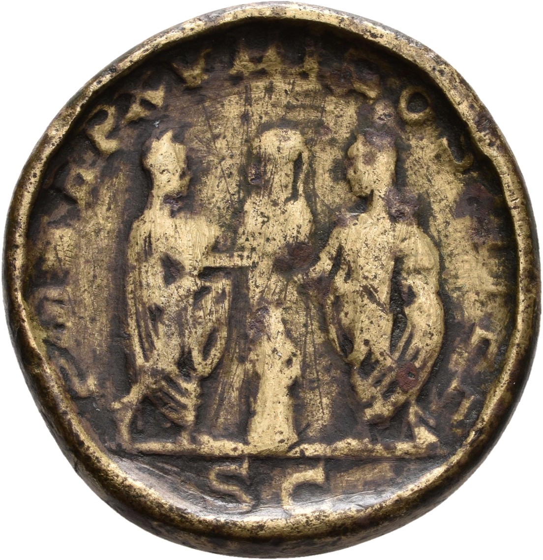 RIC IV Septimius Severus 798 Septimius Severus reverse, Septimius Severus, veiled, togate, standing left, sacrificing out ...
