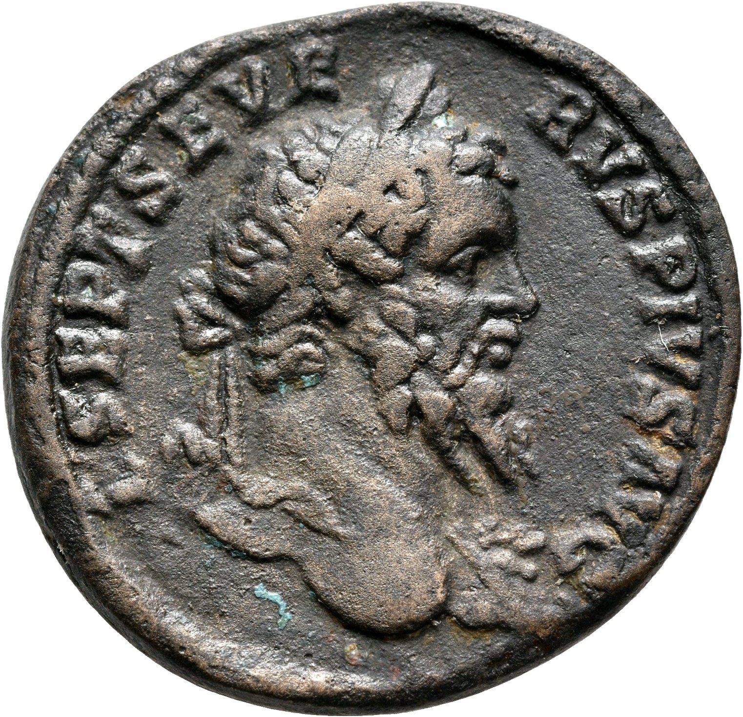 RIC IV Septimius Severus 817B Septimius Severus obverse, Bust of Septimius Severus, laureate, with aegis, right