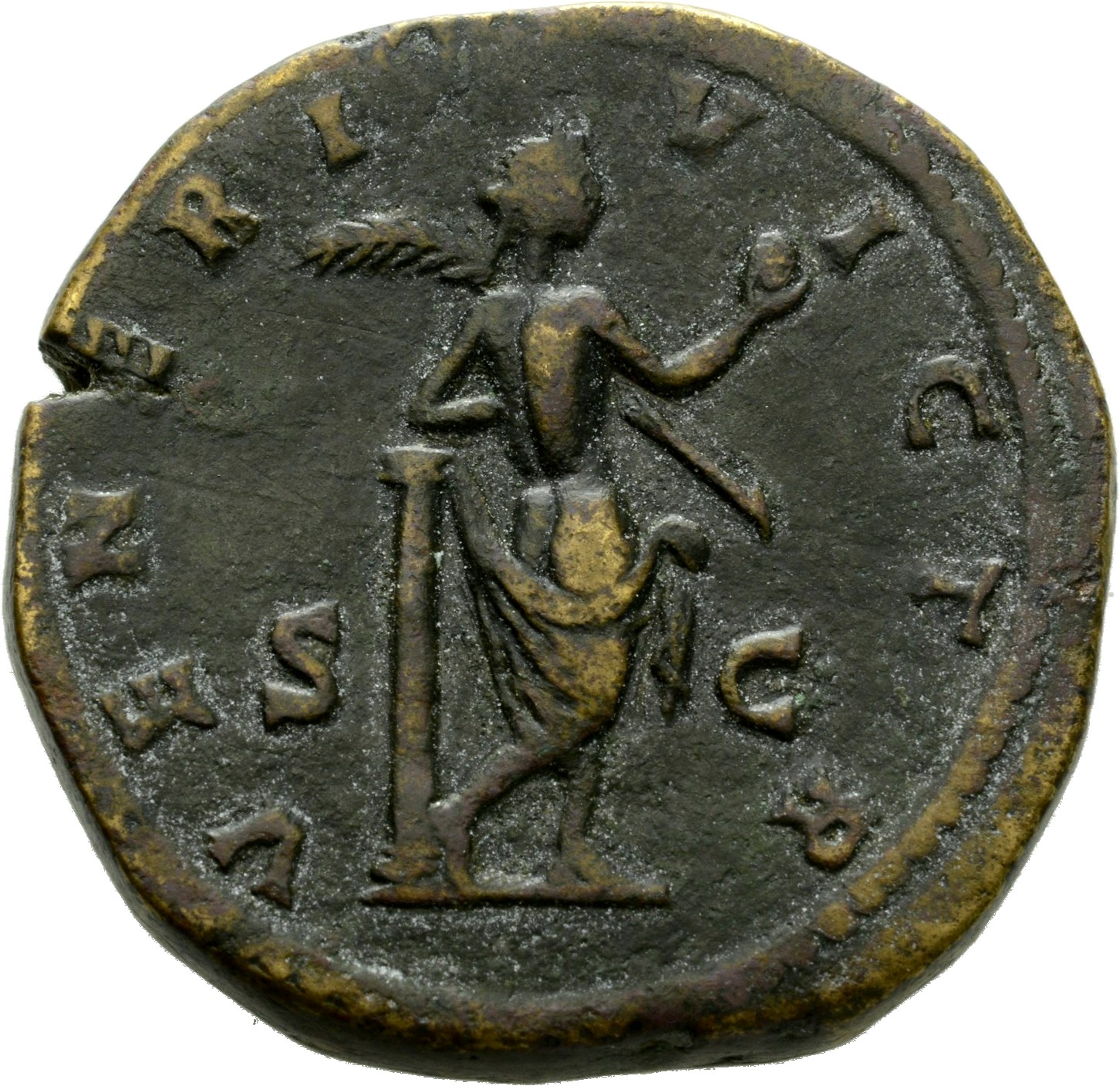 RIC IV Septimius Severus 842 Septimius Severus reverse, Venus, naked to waist, standing left, holding apple in extended ri...