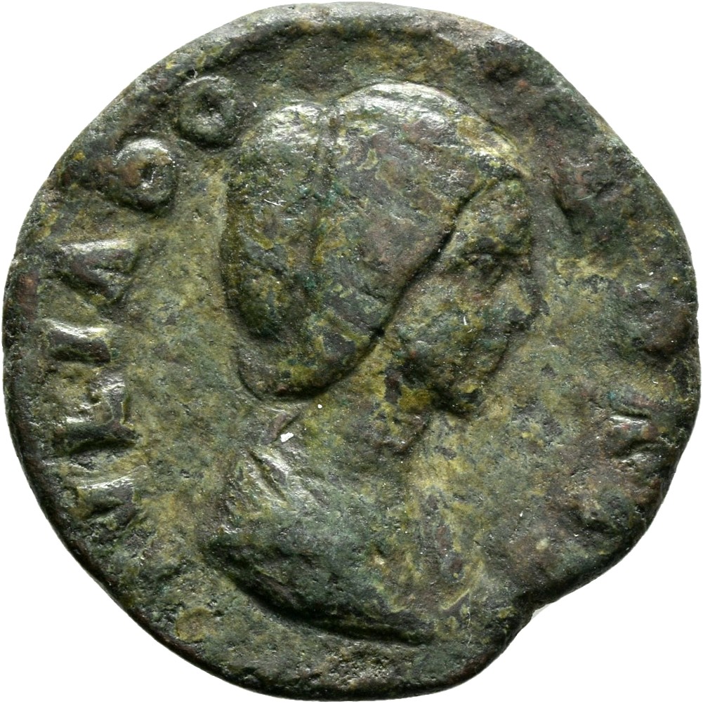RIC IV Septimius Severus 844 (dupondius) Septimius Severus obverse, Bust of Julia Domna, hair waved and coiled at back, dr...