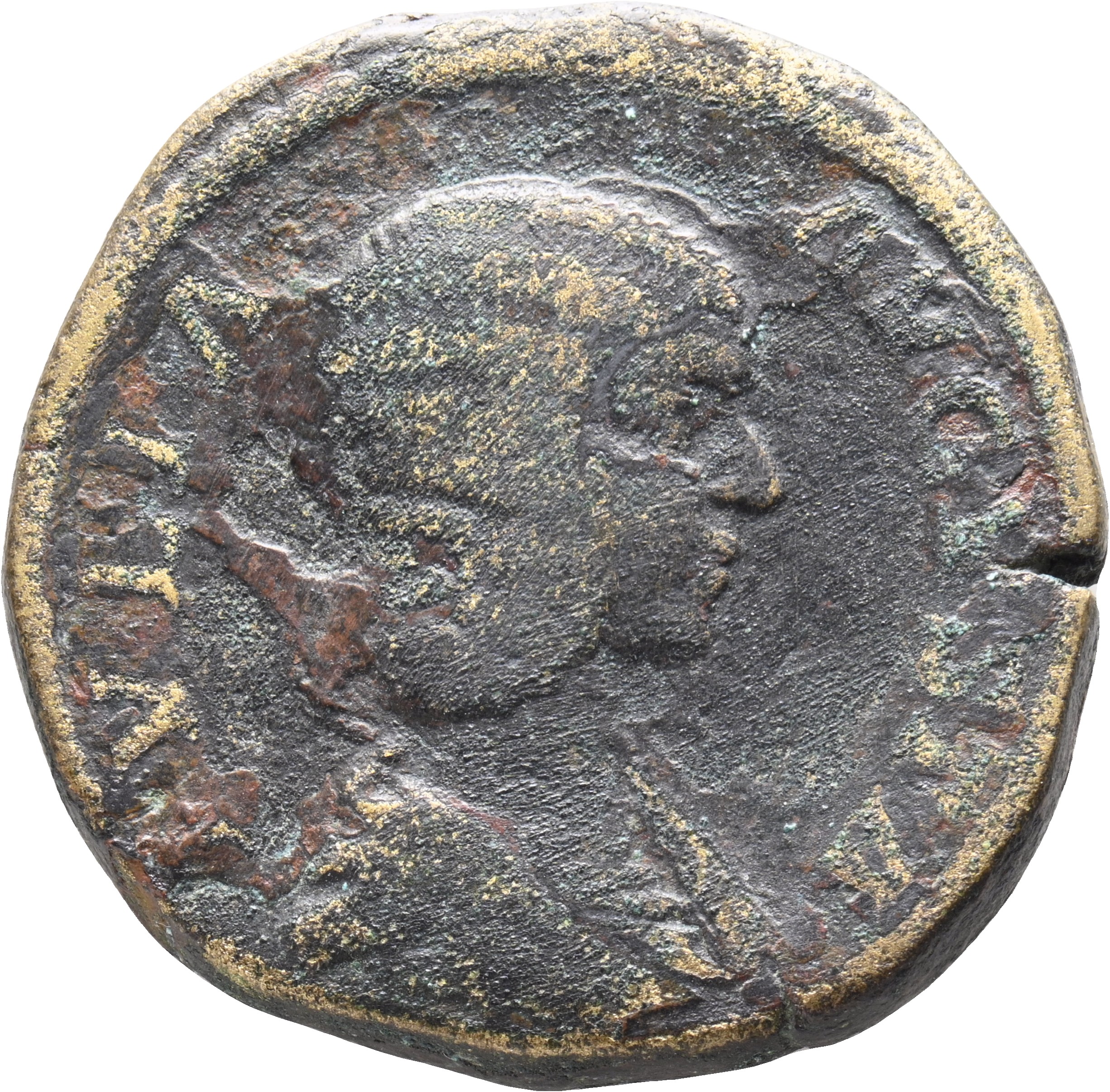 RIC IV Septimius Severus 857 Septimius Severus obverse, Bust of Julia Domna, hair waved and coiled at back, draped, right