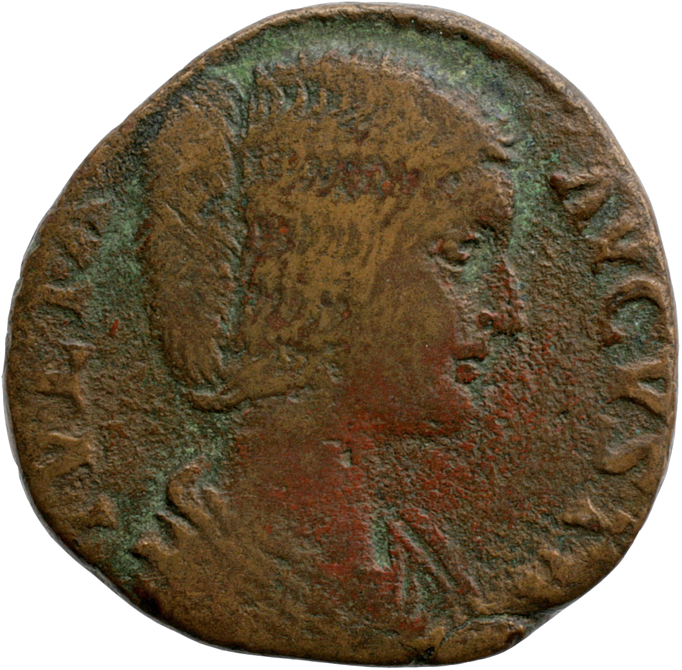 RIC IV Septimius Severus 867 Septimius Severus obverse, Bust of Julia Domna, hair waved and coiled at back, draped, right