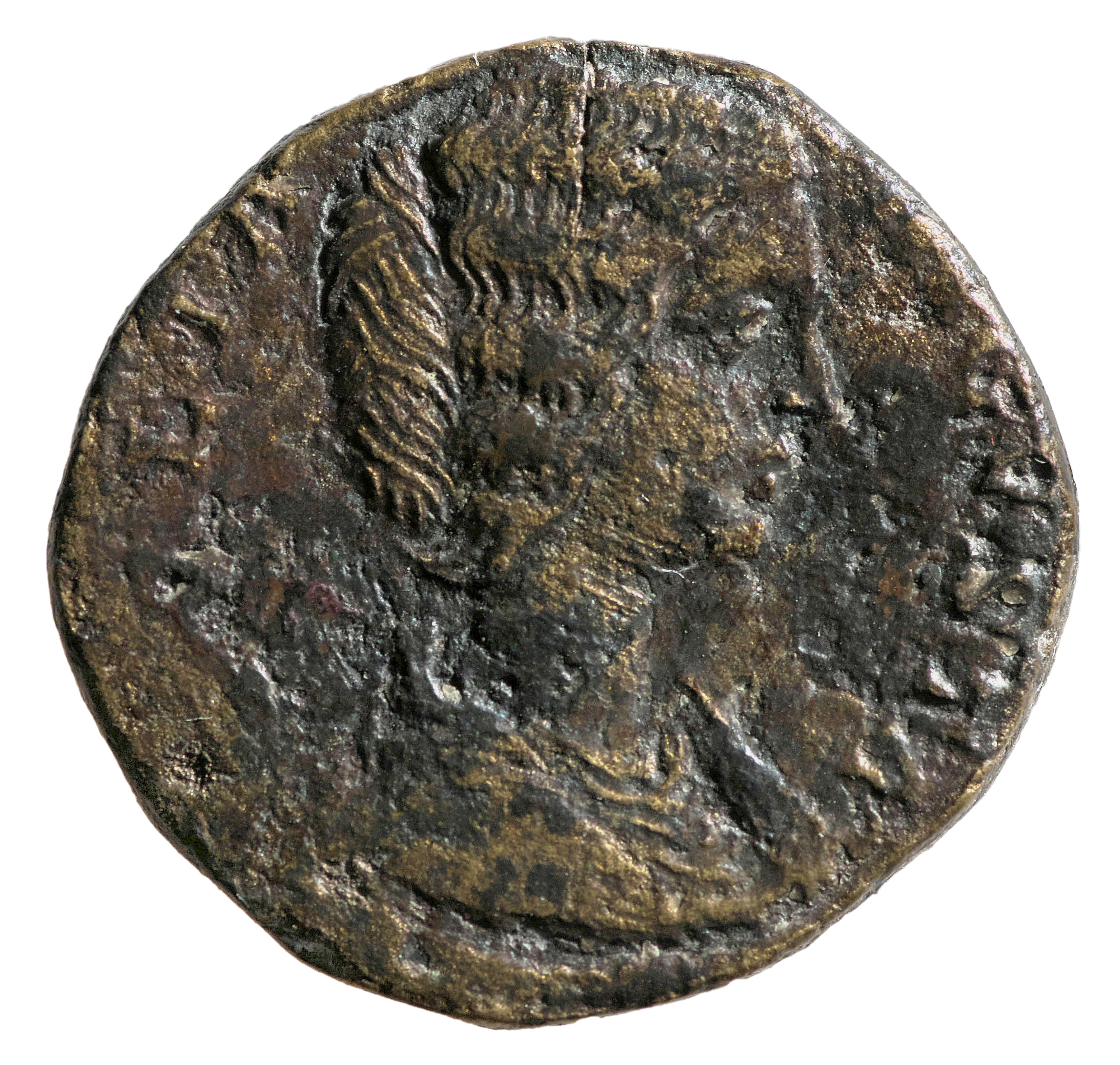 RIC IV Septimius Severus 867 Septimius Severus obverse, Bust of Julia Domna, hair waved and coiled at back, draped, right