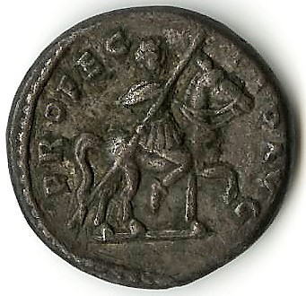 RIC IV Septimius Severus 91 Septimius Severus reverse, Septimius Severus, in military attire, on horse prancing right, hol...