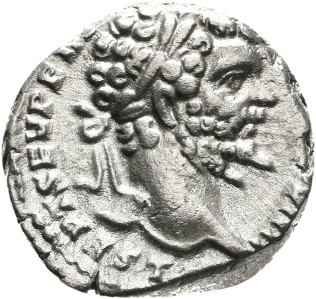 RIC IV Septimius Severus 99 (denarius) Septimius Severus obverse, Head of Septimius Severus, laureate, right