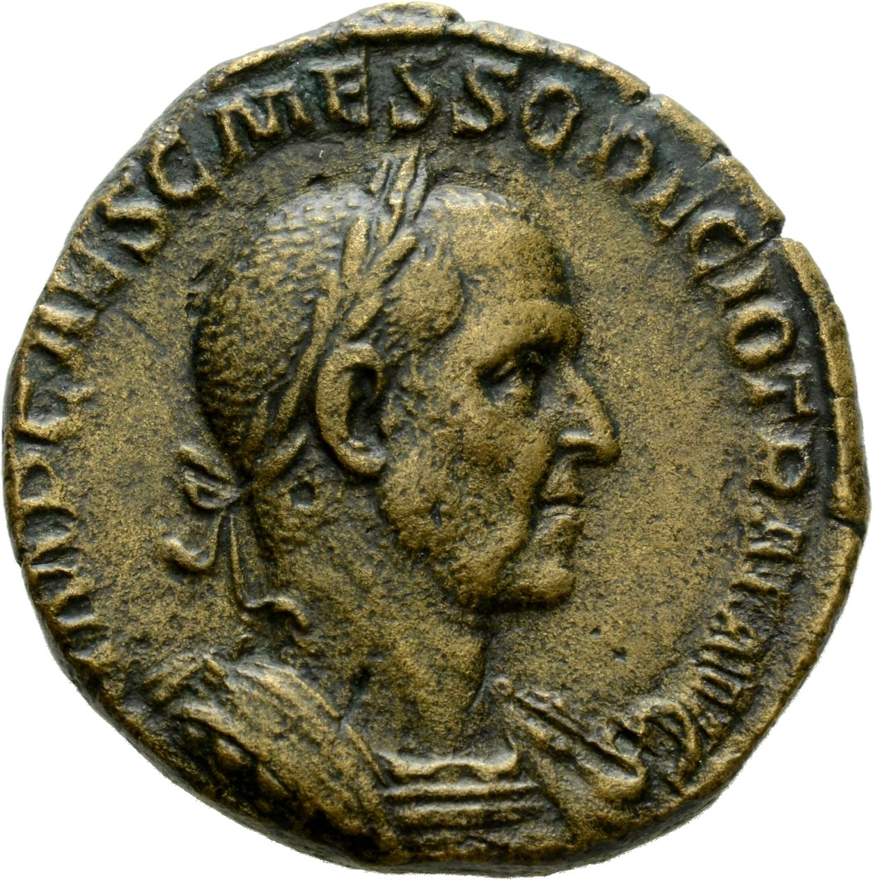 RIC IV Trajan Decius 102B Trajan Decius obverse, Bust of Trajan Decius, laureate, draped, cuirassed, right